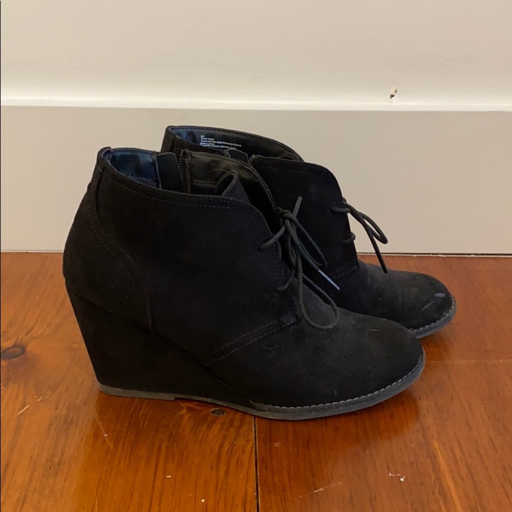 Black suede ankle boots